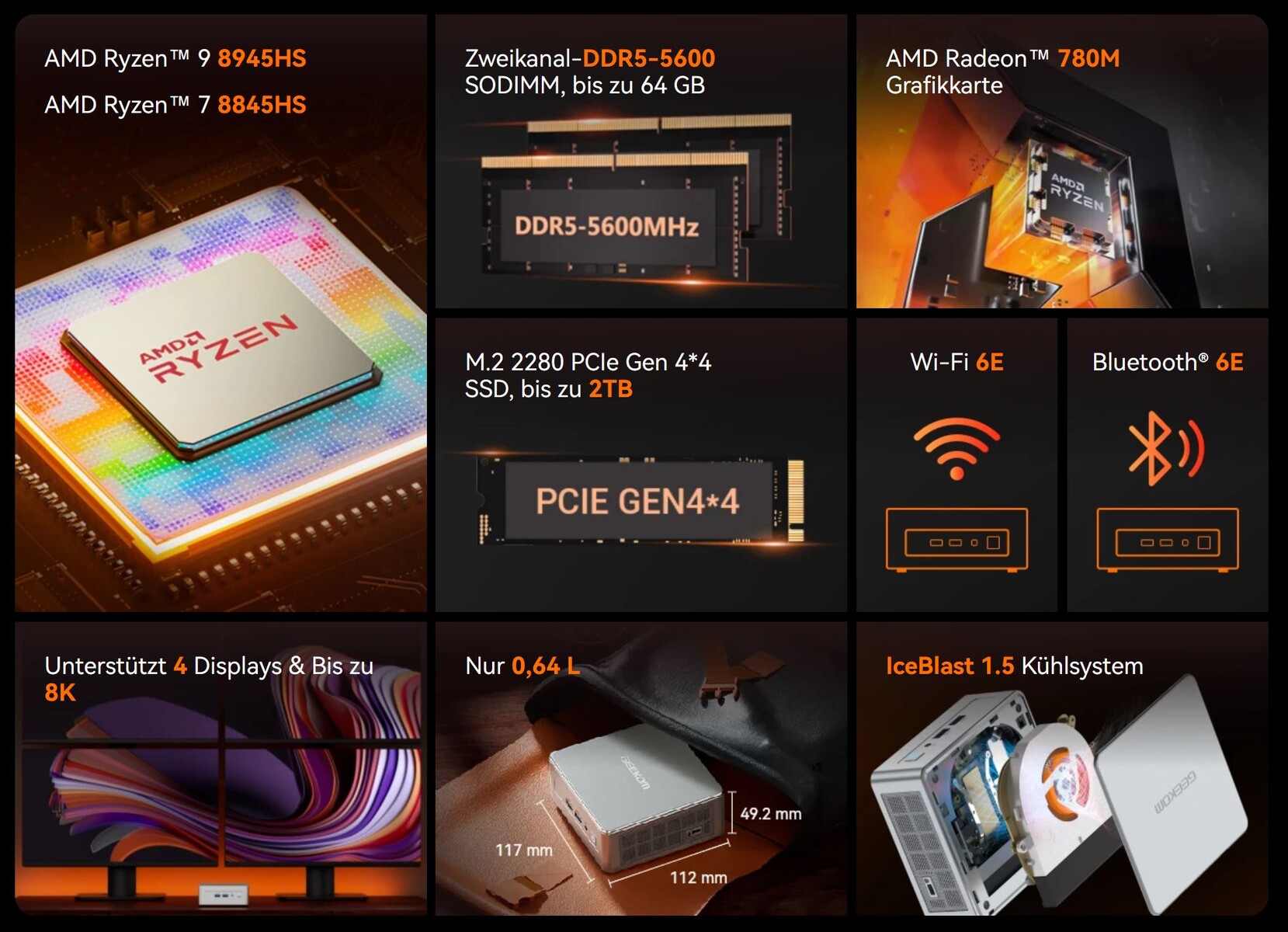 320 Euro Rabatt auf starken KIMiniPC Geekom AE8 mit AMD Ryzen 7 oder