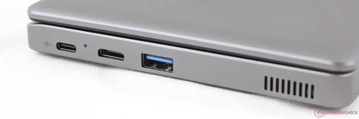 Links: USB Typ-C mit Power-Delivery, Mini-HDMI, USB 3.0