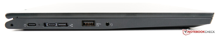 Links: 2x USB-3.1-Gen1-Typ-C, RJ45 connector via optional ThinkPad Ethernet Extension Adapter, USB-3.1-Typ-A, Kombo-Audio