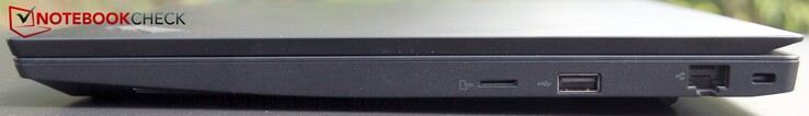 microSD, USB 2.0, RJ45, Kensington