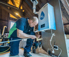 Effizientes Heizen mit Wasserstoff in Wohnhäusern wird in einem Pilotprojekt erprobt (Bild: Alliander)