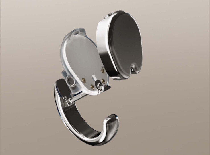 Auch ohne Ohrloch kann das Wearable getragen werden, der Akku lässt sich auswechseln