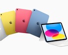 Das Apple iPad der zehnten Generation wird in vier schicken Farben angeboten, die Tastaturhülle ist aber recht teuer. (Bild: Apple)