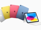 Das Apple iPad der zehnten Generation wird in vier schicken Farben angeboten, die Tastaturhülle ist aber recht teuer. (Bild: Apple)