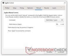 Manuelle Bewegungen Eggbot Control