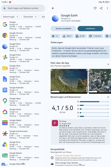 Im Aurora Store sind alle Google-Apps zu finden.