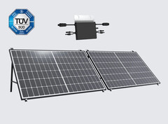 Balkonkraftwerk mit Solarmodulen Vertex S für optimale Schwachlicht-Performance (Bild: Trina Solar, Hoymiles)