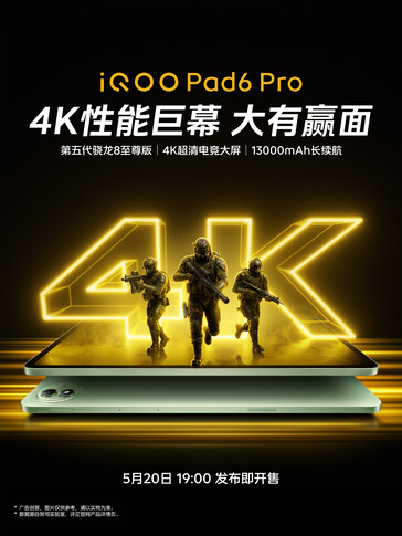 Das iQoo Pad 6 Pro hat ein 4K-Display