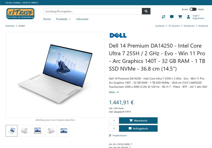 Dell 14 Premium bzw. Dell XPS 14 für 1.441,91 Euro