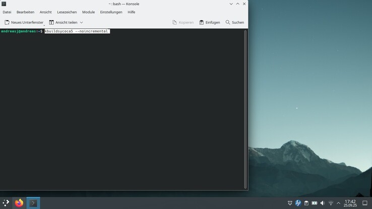 Mit der Eingabe von kbuildsycoca5 --noincremental, lassen sich die Symbole schnell und einfach wiederherstellen (Quelle: Screenshot).