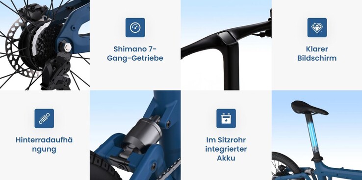 Ein Dämpfer ist vorhanden, das Modell gibt es auch in einer blauen Farbversion (Bildquelle: Tezeus)