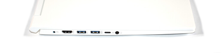 Links: Ladeanschluss,  HDMI, 2x USB 3.0 Typ A, USB 3.1 Gen 1 Typ C, Kombo-Audio-Port
