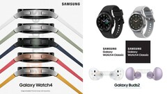 Zu den kommenden Samsung Smartwatches Galaxy Watch4 und Galaxy Watch4 Classic sowie zu den Galaxy Buds 2 sind Europreise geleakt.