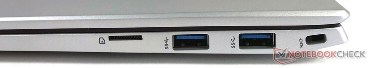 Rechts: 2x USB-A, 1x MicroSD, 1x Kensington