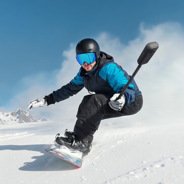 Das Modell ist auch schon im Paket mit diesem Selfie-Stick erhältlich (Bildquelle: Insta360)