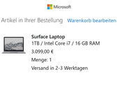 Das Surface Laptop mit 1 TB kann ab sofort bestellt werden