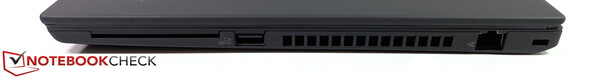 Die Anschlussoptionen am ThinkPad T14