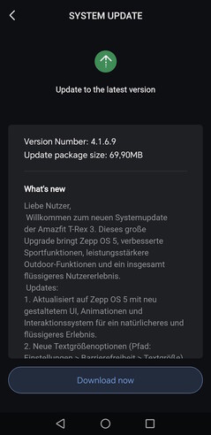 Das Update auf die Version 4.1.6.9 wird in Europa ausgerollt (Bildquelle: Notebookcheck)