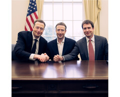 Technologieführer von Google und Microsoft sowie die Tech-Milliardäre Elon Musk und Mark Zuckerberg diskutieren die Zukunft von AI (Symbolbild: Midjourney AI)