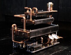 Kupfer-Rohre und Druckmesser verschaffen dem PC von Billet Labs einen Steampunk-Look.