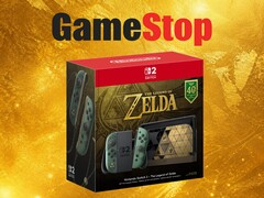 Zelda Switch 2 Konsole mit GameStop Logo