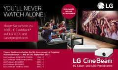 Für Beamer von LG gibt es aktuell interessante Bestpreis-Angebote und eine Cashback-Aktion. (Bild: LG)