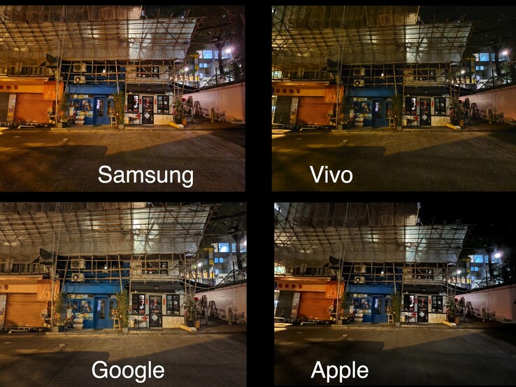 Apples Ultraweitwinkel-Kamera kann bei Nacht leider nicht mithalten.