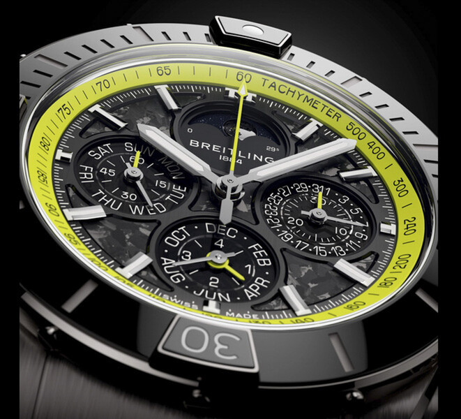 Breitling Super Chronomat B19: Karbonfaser, Kalender und lindgrüne Akzente