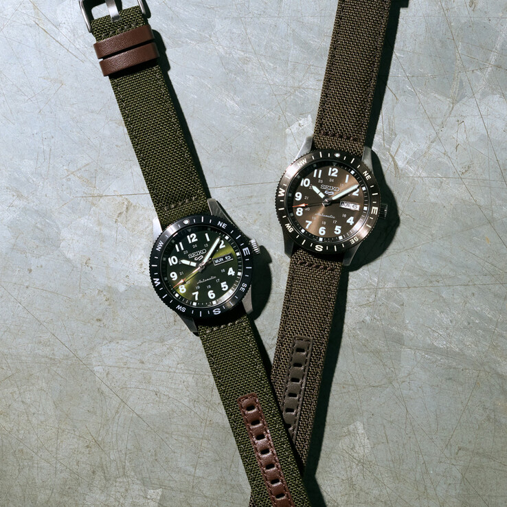 Die mit Nylonarmband ausgestatteten Seiko-Modelle HDB008 und HDB009 setzen mit ihren erdigen Farbtönen und den Kompasslünetten konsequent auf einen robusten Outdoor-Look
