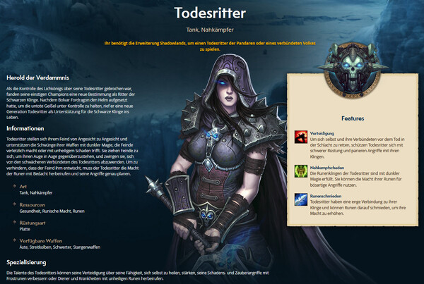 Die epische Heldenklasse Todesritter zählt zu den beliebtesten Klassen in World of Warcraft.