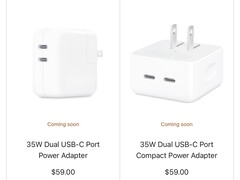In den USA wird das neue 35-Watt-Netzteil in zwei Versionen angeboten. (Bild: Apple)