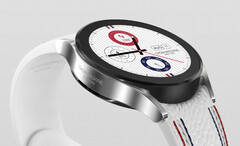 Die Thom Browne Special Edition der Samsung Galaxy Watch4 kommt mit einem weißen Armband im Leder-Look. (Bild: Samsung)