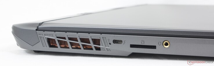 Links: USB-C Thunderbolt 4 mit DisplayPort, SD-Kartenleser, 3,5 mm Kopfhörer