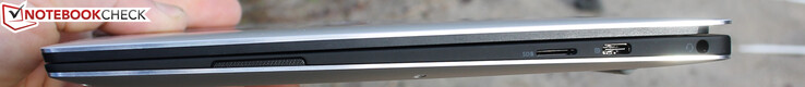 rechts: microSD-Leser, USB Type-C Gen.2, 3,5-mm-Audio