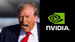 Präsident Donald Trump und Nvidia-Logo (Bildquelle: Brendan McDermid, Reuters, und Nvidia; bearbeitet)
