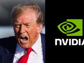 Präsident Donald Trump und Nvidia-Logo (Bildquelle: Brendan McDermid, Reuters, und Nvidia; bearbeitet)