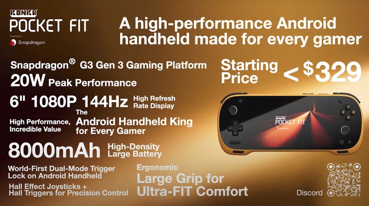 Die Spezifikaitonen des Konkr Pocket Fit sind schon kommuniziert wurden (Bildquelle: Ayaneo)