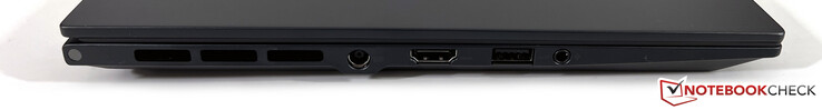 Links: Netzteil, HDMI 2.1, USB-A 3.2 Gen.2 (10 GBit/s), 3,5-mm-Audio