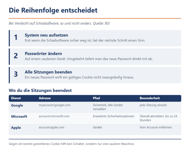 Die richtige Reihenfolge nach einem Befall