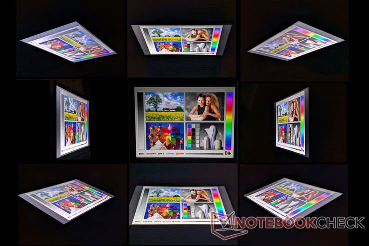 Große IPS-Betrachtungswinkel. Farben und Kontrast verschlechtern sich nur bei extremen Winkeln