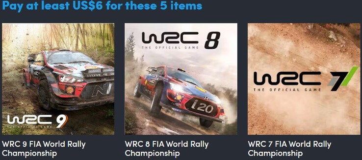 Die erste Stufe des Nacon Racing Collection 2026 Bundles enthält insgesamt 5 Spiele. (Bildquelle: Humble Bundle)