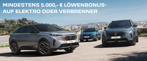 Peugeot startet eine neue Rabattaktion für seine elektrifizierten SUV-Modelle. Während der Löwentage gibt es deutliche Preisnachlässe für reine Stromer und Hybride.