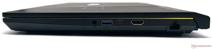Rechts: Kombinierter 3,5-mm-Audioanschluss, USB 3.2 Gen. 1 Typ-A, USB 3.2 Gen. 1 Typ-C, HDMI-Ausgang, Gigabit Ethernet