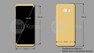 Das Galaxy S8 Plus ist knapp 160 mm lang und 73 mm breit.