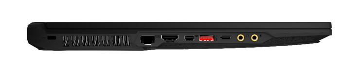 Links: Gigabit RJ-45, HDMI 2.0, Mini-Displayport 1.2, USB 3.1 Gen. 2, USB 3.1 Gen.2 Typ-C, 3,5 mm Audioausgang, 3,5 mm SPDIF (ESS Sabre HiFi)