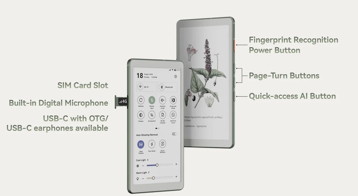 Vorhanden ist auch ein Fingerabdrucksensor (Bildquelle: Viwoods)