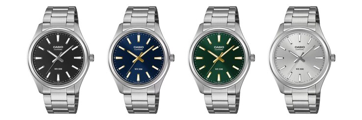 Vier neue Casio-Uhren nebeneinander