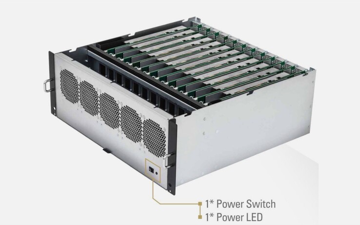 Die AMD BC-250-Grafikchips in diesem Mining-Rig sollen ursprünglich für die PS5 bestimmt gewesen sein. (Bild: ASRock)