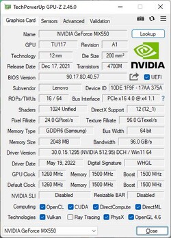GPU-Z GeForce MX550