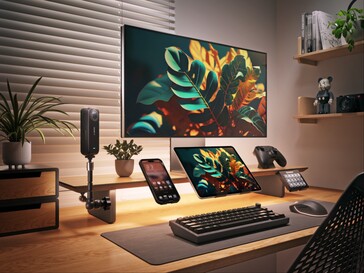 Der smarte LED-Monitorständer mit diversem Zubehör